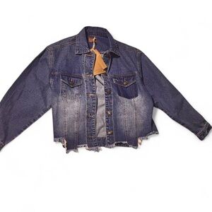 POL Distressed Blue Denim Jacket